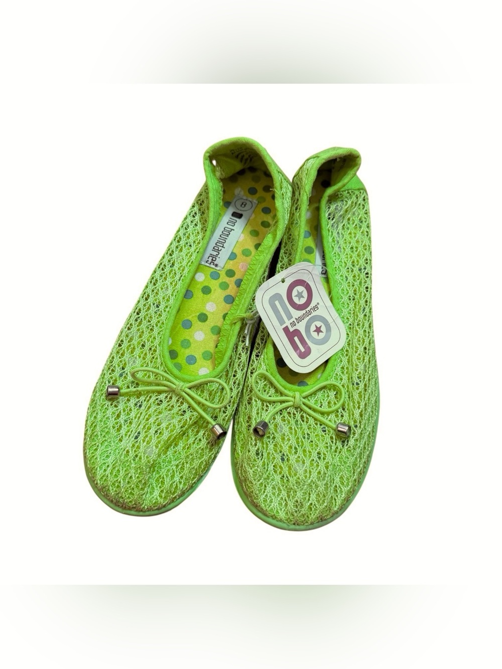 No Boundaries lime green flats